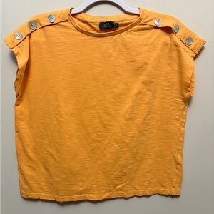 YEST Orange Button-Shoulder Women's Top
